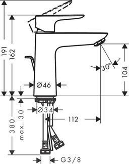 Hansgrohe Talis E Umývadlová batéria s pákou, čierna matná 71710670 - galéria #2