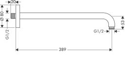 Hansgrohe Sprchové rameno 38,9 cm, biele matné 27413700 - galéria #1