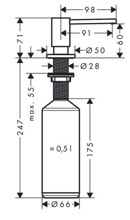 Hansgrohe Dávkovač mycího prostředku, chrom 40438000 - galéria #1