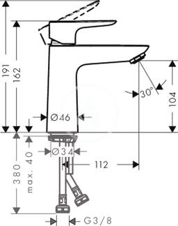 Hansgrohe Umývadlová batéria Talis E, matná čierna 71712670 - galéria #1