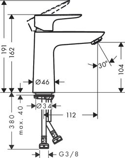 Hansgrohe Talis E Umývadlová batéria, bez výtoku, biela matná 71712700 - galéria #1