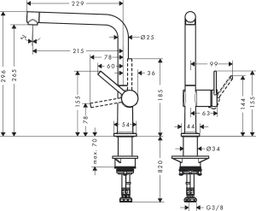 Hansgrohe Talis M54 Umývadlová batéria, stojaca, chróm 72840000 - galéria #1