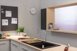 Hansgrohe Metris Select M71 Drezová batéria so sprchou, nerezová oceľ 73818800 - galéria #1