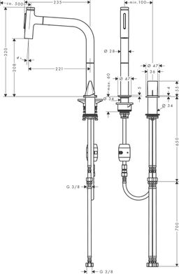 Hansgrohe Metris Select M71 dvojotvorová drezová batéria s výsuvnou sprchou, chróm 73819000 - galéria #1