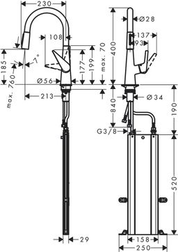 Hansgrohe Talis M51 Umývadlová batéria so sprchou, 2-polohová, chróm 73851000 - galéria #1