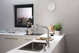 Hansgrohe Talis Select M51 Drezová batéria s vyťahovacou sprchou, 2-polohová, nerezová oceľ 73867800 - galéria #1