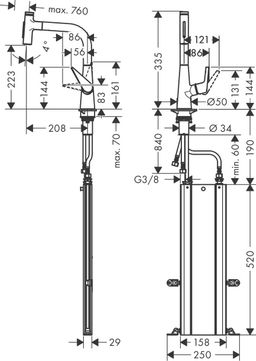 Hansgrohe Talis Select M51 Umývadlová batéria s vyťahovacou sprchou, 2 polohy, chróm 73868000 - galéria #1