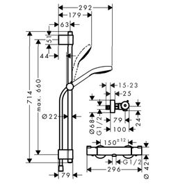 Hansgrohe Croma Select S Nástenný sprchový systém Vario, chróm 27833400 - galéria #1