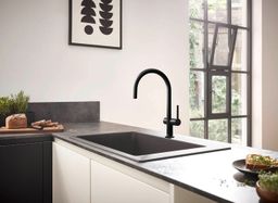Hansgrohe Talis M54 Umývadlová batéria, stojaca, uzatvárací ventil pre spotrebič, čierna matná 72805670 - galéria #1