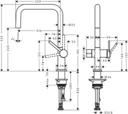 Hansgrohe Talis M54 Umývadlová batéria, stojaca, uzatvárací ventil pre spotrebiče, chróm 72807000 - galéria #2