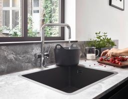 Hansgrohe Talis M54 Drezová batéria, stojánková, uzatvárací ventil pre spotrebiče, čierna matná 72807670 - galéria #1