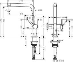 Hansgrohe Talis M54 Drezová batéria, stojánková, uzatvárací ventil pre spotrebiče, čierna matná 72827670 - galéria #2