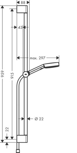 Hansgrohe Sprchový set Pulsify Select S s tyčou 90 cm, Relaxation EcoSmart, chróm 24171000 - galéria #2
