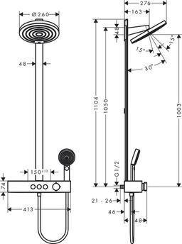 Hansgrohe Sprchový systém Pulsify S s termostatickou batériou, chróm 24240000 - galéria #1
