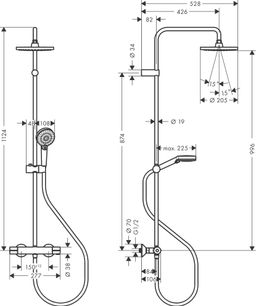 Hansgrohe Sprchový systém Vernis Blend s termostatickou batériou, chróm 26276000 - galéria #2