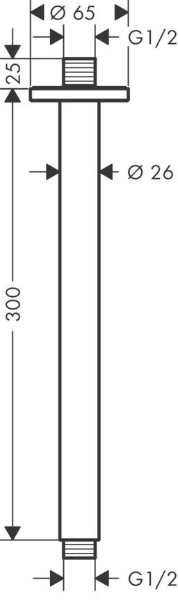 Hansgrohe Vernis Blend Stropné sprchové rameno 30 cm, chróm 27805000 - galéria #1