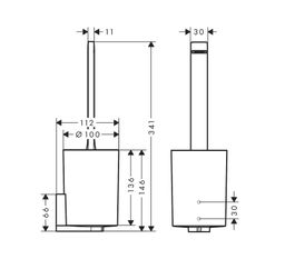Hansgrohe Wallstoris WC kefa s držiakom, čierna podložka 27927670 - galéria #1