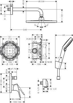 Hansgrohe Crometta S Sprchový systém so skrytou batériou, chróm 27958000 - galéria #2