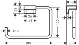 Hansgrohe AddStoris Držiak na uteráky, kruh, čierna podložka, 41754670 - galéria #2