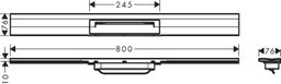 Hansgrohe RainDrain Flex Sprchový žľab 80 cm, na stenu, matná čierna 56051670 - galéria #2