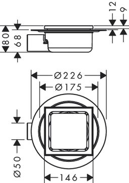 Hansgrohe RainDrain Spot Podlahový odtok, kartáčovaná nehrdzavejúca oceľ 56055800 - galéria #2
