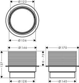 Hansgrohe RainDrain Spot Doplnkový diel na výškovú kompenzáciu 56056000 - galéria #1