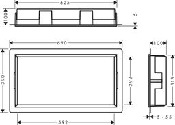 Hansgrohe XtraStoris Original Zápustná polica 30x60x10 cm, matná čierna 56064670 - galéria #1