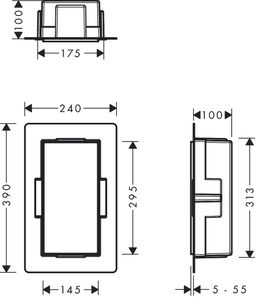 Hansgrohe XtraStoris Minimalistická zapustená polica 30x15x10 cm, matná čierna 56070670 - galéria #1