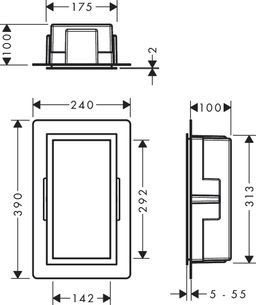 Hansgrohe XtraStoris Individuálna zapustená polica 30x15x10 cm, matná čierna 56095670 - galéria #1