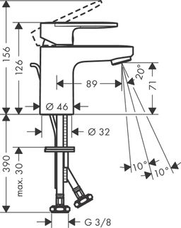 Hansgrohe Vernis Blend Umývadlová batéria s výtokom, CoolStart, EcoSmart, chróm 71584000 - galéria #1