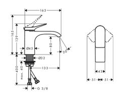 Hansgrohe Vivenis Umývadlová batéria bez odtoku, chróm 75012000 - galéria #1