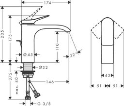Hansgrohe Vivenis Umývadlová batéria s pákou a odtokom, matná biela 75020700 - galéria #3