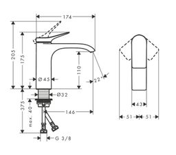 Hansgrohe Vivenis Páková umývadlová batéria bez výpuste, čierna matná 75022670 - galéria #3