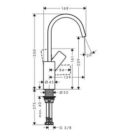 Hansgrohe Vivenis Umývadlová batéria s otočnou výpustou, bez odtoku, čierna matná 75032670 - galéria #2