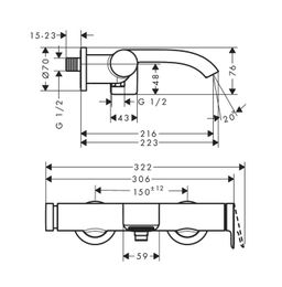Hansgrohe Vivenis Nástenná páková vaňová batéria, chróm 75420000 - galéria #4