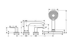 Hansgrohe Vivenis Štvorotvorová vaňová batéria s telesom sBox, čierna podložka 75444670 - galéria #3