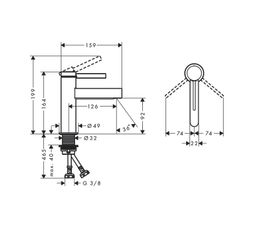 Hansgrohe Páková umývadlová batéria Finoris s odtokom, čierna matná 76010670 - galéria #2