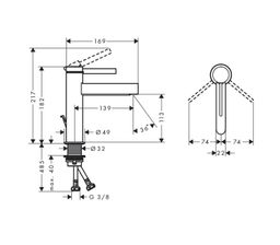 Hansgrohe Páková umývadlová batéria Finoris s vyťahovacou rukoväťou, chróm 76020000 - galéria #3
