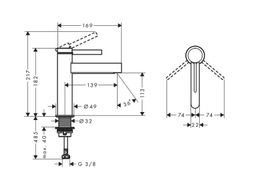Hansgrohe Páková umývadlová batéria Finoris s odtokom, čierna matná 76023670 - galéria #2