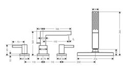 Hansgrohe Finoris Štvorotvorová vaňová batéria s telesom sBox, čierna matná 76444670 - galéria #1
