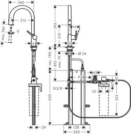 Hansgrohe Aqittura Dřezová baterie s výsuvnou koncovkou a filtrační hlavicí, sBox, chrom 76826000 - galéria #1