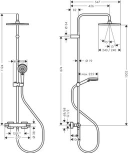 Hansgrohe Sprchový systém Vernis Shape Showerpipe 240 s termostatom, matná čierna 26427670 - galéria #3