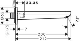 Hansgrohe Rebris S Vaňový výtok, DN20, čierna matná 72430670 - galéria #1