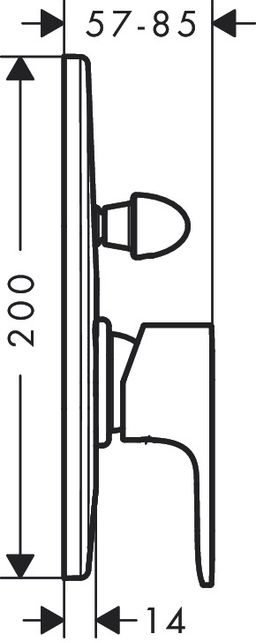 Hansgrohe Rebris S Vaňová batéria pod omietku, sada s telesom, chróm 72448000 - galéria #1