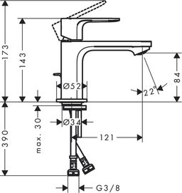 Hansgrohe Rebris S Umývadlová batéria Coolstart, s výpusťou, čierna matná 72513670 - galéria #1