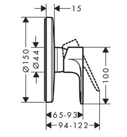 Hansgrohe Rebris E Sprchová podomietková batéria, chróm 72668000 - galéria #1