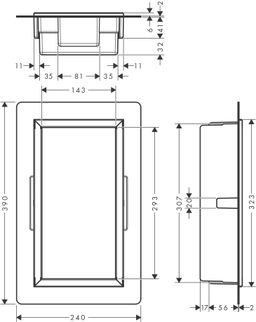 Hansgrohe XtraStoris Original Zápustná polica 30x15x7 cm, betónová sivá 56092380 - galéria #1