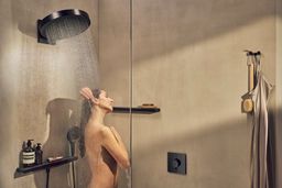 Hansgrohe Rainfinity Porter 500 nástenná hadicová prípojka a polica, R, matná čierna 26858670 - galéria #1