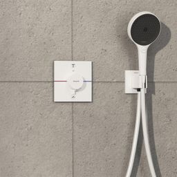 Hansgrohe ShowerSelect Comfort E Termostatická batéria s dvojcestnou zmiešavačkou, matná biela 15578700 - galéria #1