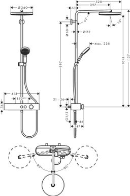 Hansgrohe Sprchový systém Pulsify S s termostatickou batériou, biely matný 24220700 - galéria #1
